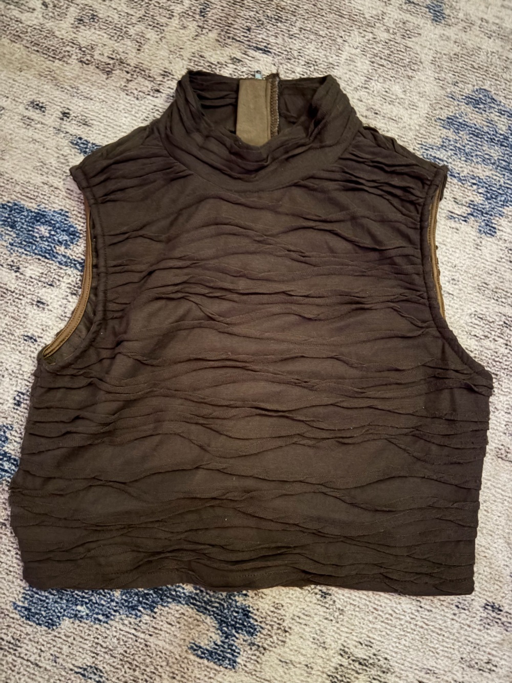 PrettyLittleThing brown mock neck top